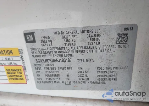 2014 Buick Enclave Premium from USA, damaged, VIN 5GAKRCKD5EJ183107